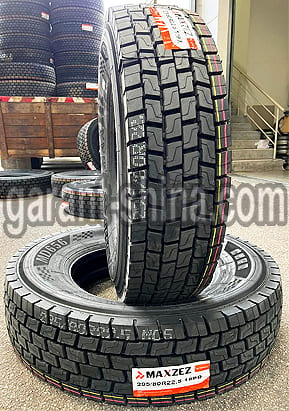 Maxzez MD656 (приводная) 295/80 R22.5 152/149L 18PR - Фото шин с этикетками - вид спереди